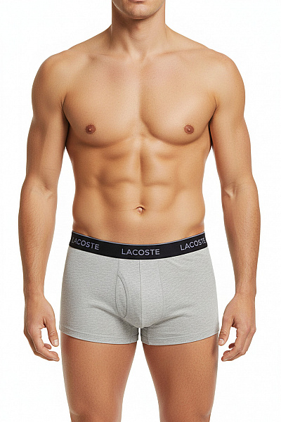 LACOSTE Pánské Bavlněné Boxerky šedé Velikost EU XXL