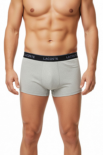 LACOSTE Pánské Bavlněné Boxerky šedé Vel. EU XXL