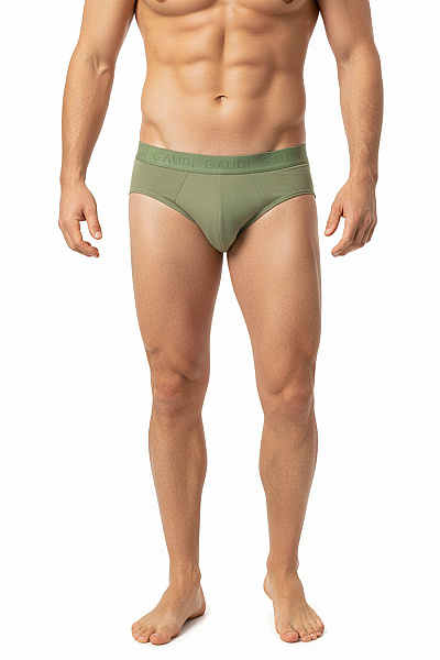 GAUDI Pánské Bavlněné Slipy Khaki Velikost EU L