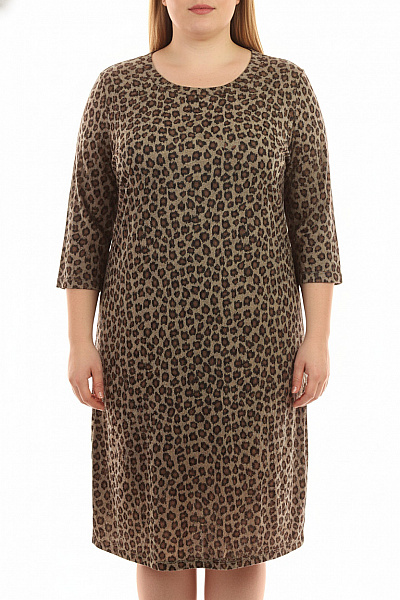 RAINBOW Dámské šaty S Dlouhým Rukávem Zvířecí Vzor Volnočasové Velikost EU 52/54