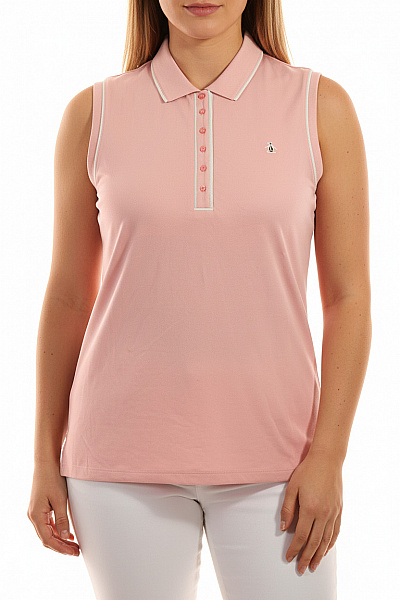 Penquin Růžové Polo Tričko Bez Rukávů S Výšivkou Velikost EU XL