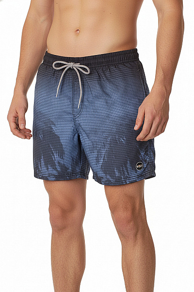 Pánské Modré Pruhované Plavecké Kraťasy S Potiskem Velikost S