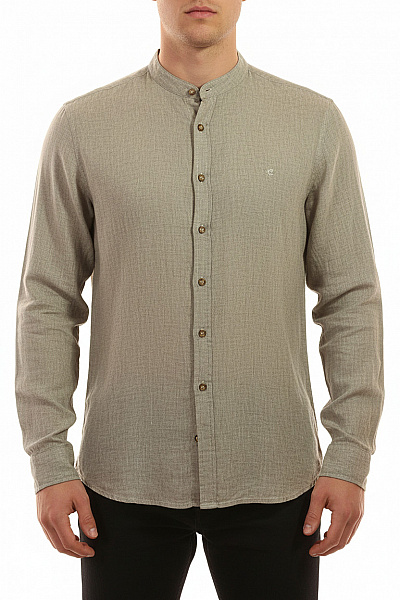 JUPITER Pánské Lněné Košile S Dlouhým Rukávem A Stojáčkem Velikost XL