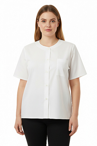 Dámská Bílá Košile S Krátkým Rukávem Ležérní Vel. 52