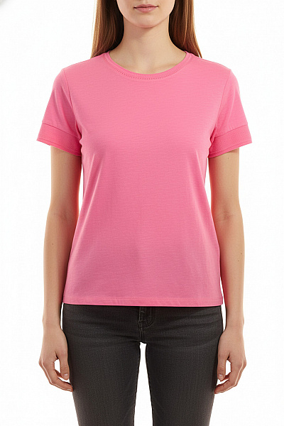 Le Comte Růžové Tričko S Krátkým Rukávem Basic Velikost 44