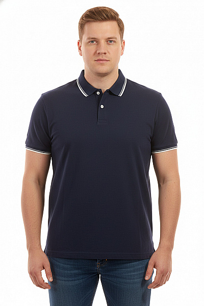 LAWRENCE GREY Pánské Modré Polo Tričko S Krátkým Rukávem A Límečkem Velikost XXL