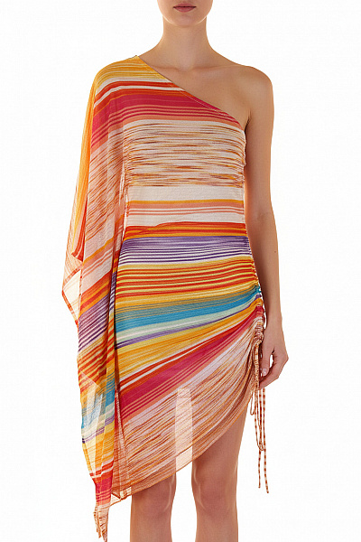 MISSONI Dámské šaty Bez Rukávů Barevné Pruhované Asymetrické Volnočasové Letní Vel. 5