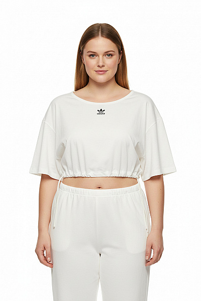 ADIDAS Dámské Tričko S Krátkým Rukávem A Kulatým Výstřihem Crop Top Bílé Vel. UK 1X