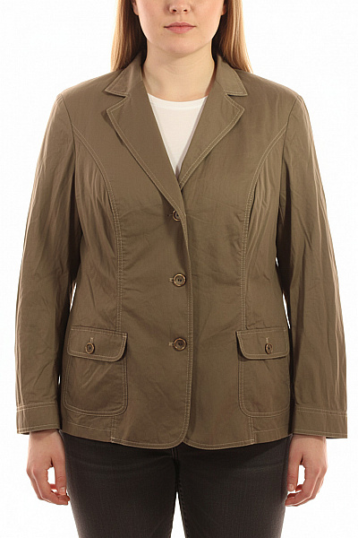 GERRY WEBER Dámské Sako Khaki Volnočasové Elegantní Business Velikost DE 48