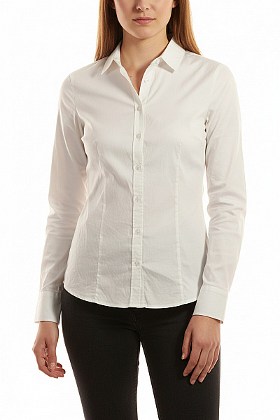 LAWRENCE GREY Dámská Bílá Bavlněná Košile S Dlouhým Rukávem Elegantní Slim Fit Vel. 38