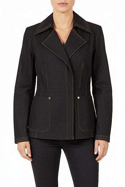 BETTY BARCLAY Dámské Bavlněné Sako Elegantní Hnědé Dvouřadé Na Běžné Nošení Vel. 36