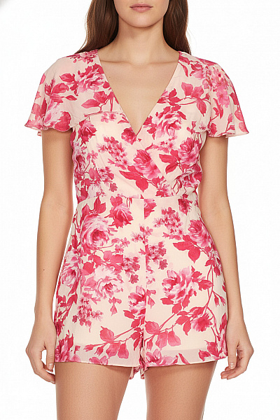 Asos Růžový Květinový Overal Letní Velikost 42
