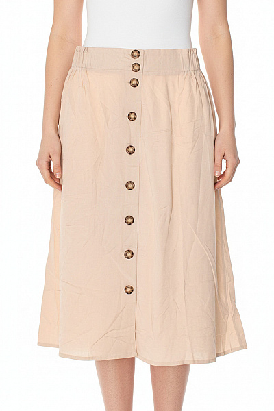 Lascana Dámská Midi Sukně S Knoflíky Béžová Vel. S