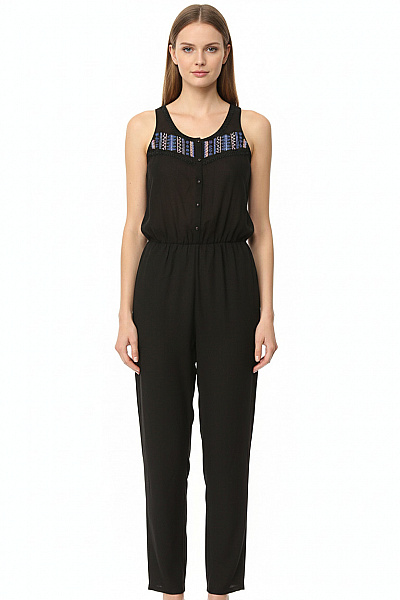 ZARA černé Dámské Overaly Bez Rukávů S Potiskem Vel. S