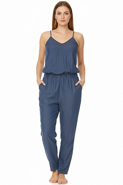 RICH&ROYAL Modrý Dámský Overal Bez Rukávů Letní Velikost M