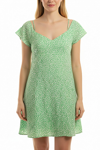 Calvin Klein Dámské šaty Krátké Květované Zelené Letní Volnočasové Na Ramínka Velikost XL