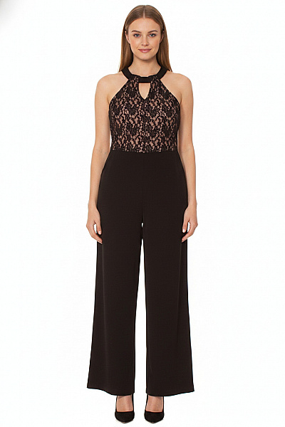 Swing černý Krajkový Overal Společenský Bez Rukávů Vel. M