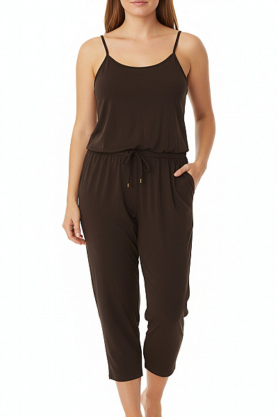 OPUS Dámský Hnědý Bavlněný Overal Bez Rukávů Velikost 42