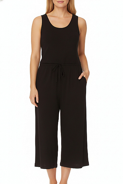 UNIQLO Dámský černý Overal Bez Rukávů Culottes žebrovaný Velikost M