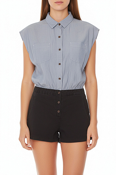 Topshop Dámský Krátký Overal Modrý Velikost 30