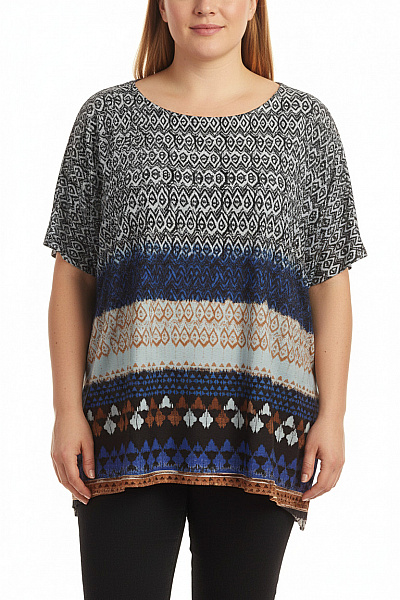 ILSE JACOBSEN Dámská Halenka S Krátkým Rukávem A Potiskem Oversize Vel. L/XL