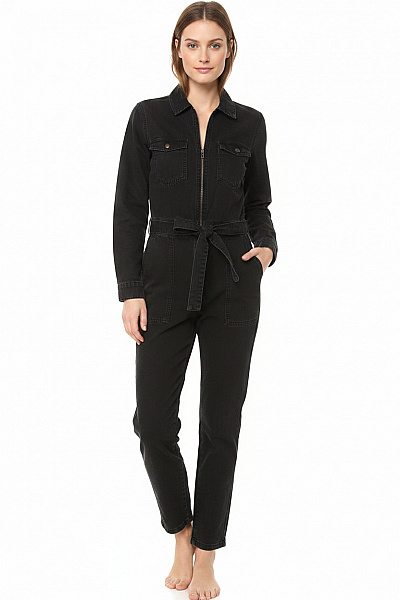 Topshop Dámský černý Overal S Dlouhým Rukávem Vel. 34