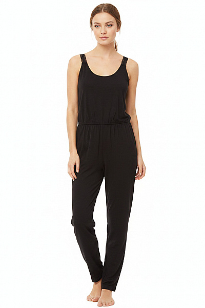 HM  Dámský černý Overal Bez Rukávů Letní Velikost S