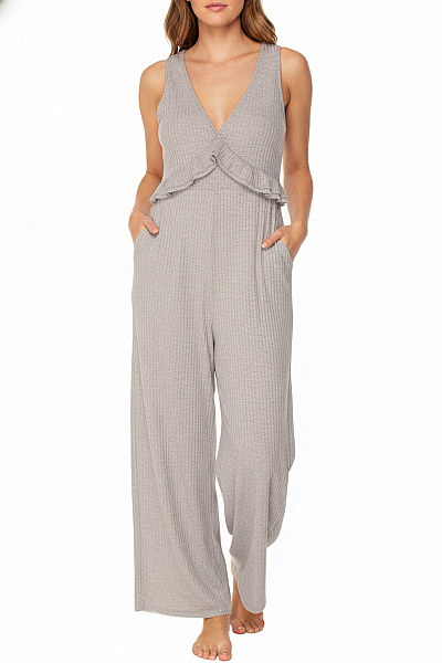 ZARA šedý Dámský Overal Bez Rukávů S Volnými Nohavicemi Vel. M