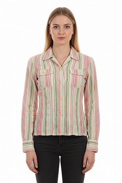 MARC AUREL Dámská Pruhovaná Košile S Dlouhým Rukávem Ležérní Velikost 38