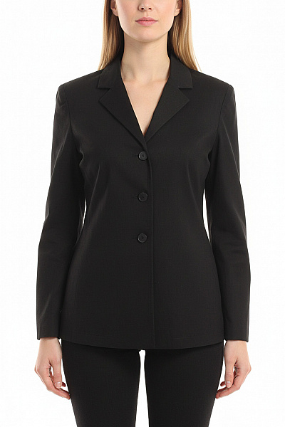 QUIOSQE Dámské černé Elegantní Sako Volnočasové Vypasované Jednořadé Velikost M