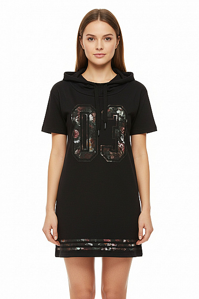 ADIDAS Dámské Mikinové šaty Krátký Rukáv Květované Vel. XS