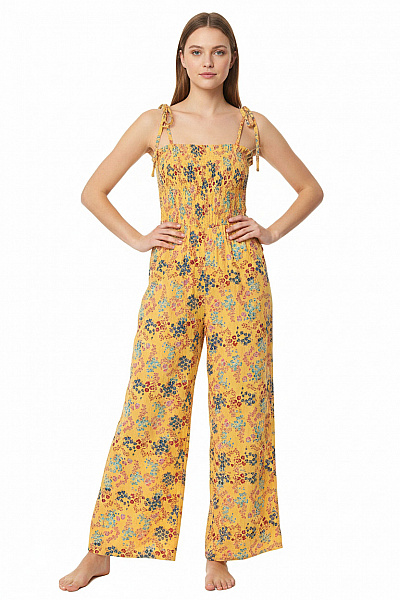 Asos Dámský žlutý Květovaný Overal Bez Rukávů Velikost 38