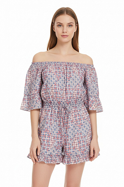 Asos Dámský Overal S Krátkým Rukávem Květinový Velikost 38