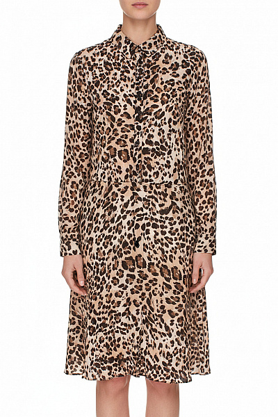 Primark Dámské šaty S Dlouhým Rukávem Zvířecí Vzor Elegantní Velikost 36