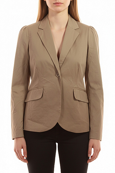 Dranella Béžový Bavlněný Blejzr Jednořadý S Jedním Knoflíkem Na Běžné Nošení Vel. 38