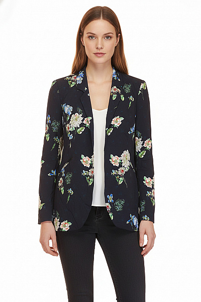 ZARA Dámské Sako Květované Viskózové Elegantní Na Běžné Nošení Vel. S