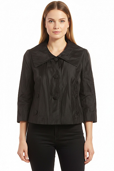 GERRY WEBER Dámské černé Elegantní Saka Krátké S 3/4 Rukávem Vel. 42