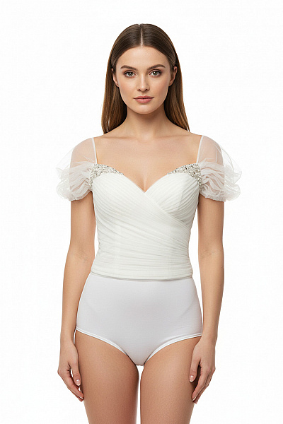 Dámské Korzet Bílé Tyl Velikost 36