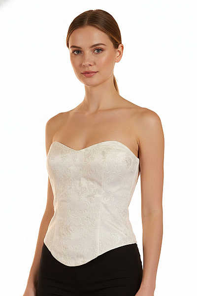 Dámské Prádlo Korzet Bílý Vzorovaný Polyesterový Vel. 36
