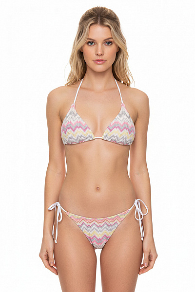 MISSONI Dámské Plavky Bikiny Trojúhelníkové Na Zavazování Pletené Barevné