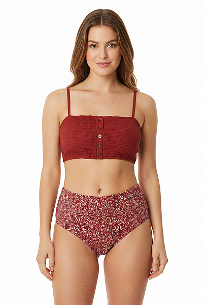 PROTEST Dámské Dvoudílné Plavky Crop Top Květinové červené Velikost 42