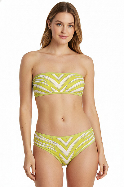 MICHAEL KORS Zelené Pruhované Plavky Bez Ramínek Crop Top Vel. S