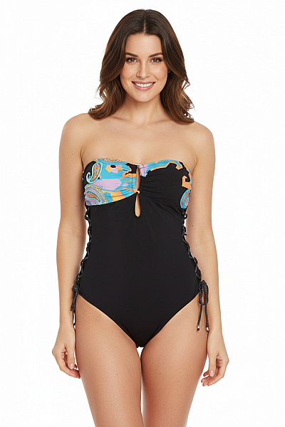 Dámské Jednodílné Plavky černé S Potiskem Sexy Vel. S