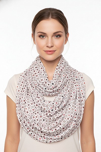 šátek Kruhy Růžový