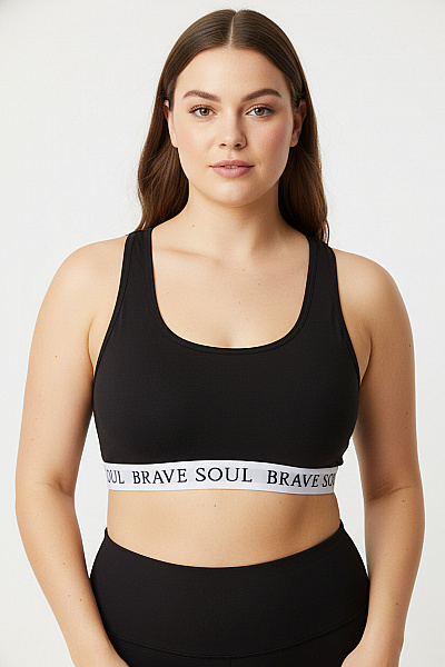 BRAVE SOUL Dámská Bavlněná Sportovní Podprsenka černá Velikost EU L