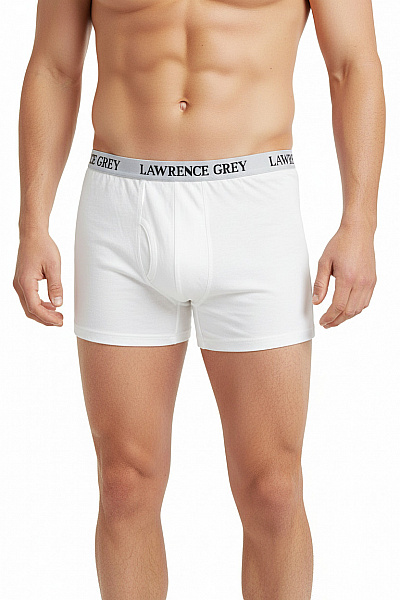 LAWRENCE GREY Pánské Bavlněné Boxerky Bílé