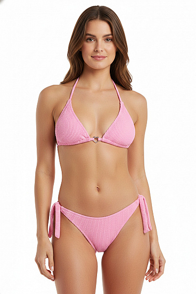 Banana Moon Dámské Růžové žebrované Bikiny Na Zavazování Velikost L