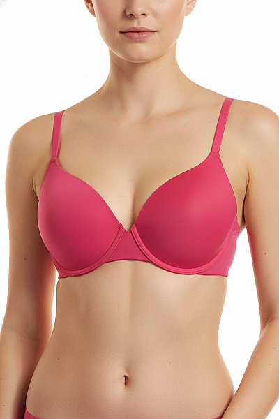 Donna Karan Dámská Podprsenka Push Up Hladká červená Velikost 85C