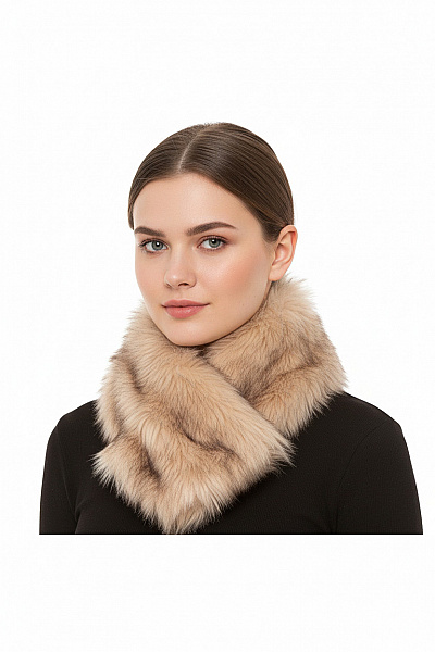 Chlupatá šála Tunelová Béžová