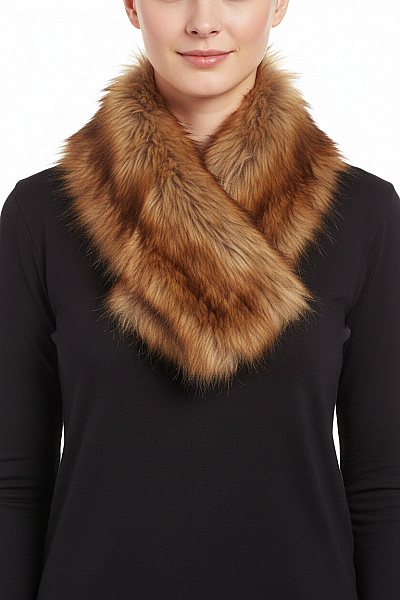 Chlupatá Boa šála Hnědá